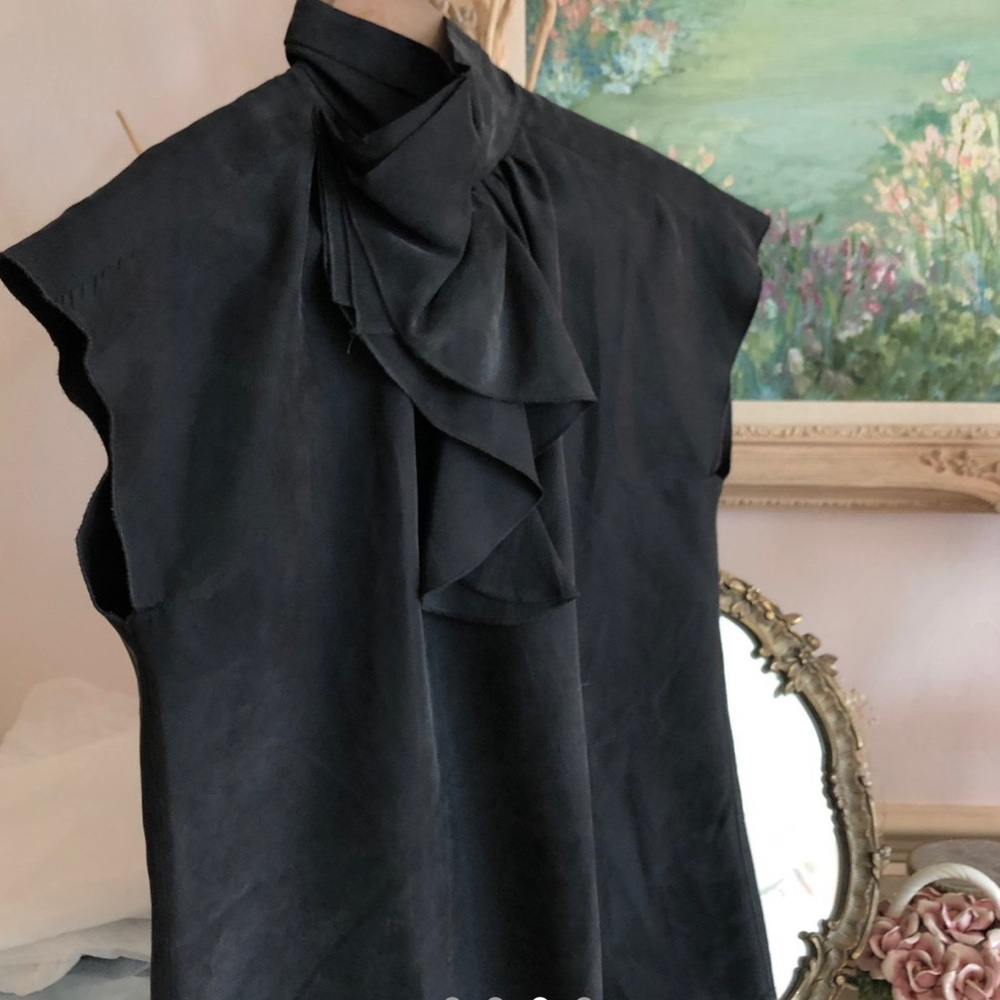 Vintage Adolfo Dominguez high neck ruffle top